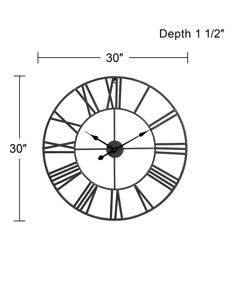 Dahlia Studios River Parks 30" Wide Zia Open Metal Round Wall Clock