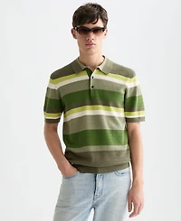 Scotch & Soda Men's Striped Knitted Polo Shirt