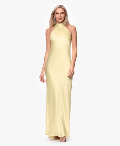 Xscape Women's Tie Neck Long Dress