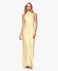 Xscape Women's Tie Neck Long Dress