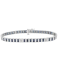 Macy's Sapphire (2-1/2 ct. t.w.) and Diamond (1/10 ct. t.w.) Bracelet in 10k White Gold