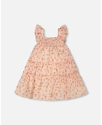 Deux par Baby Girls Multi-Tiered Dress with Printed Flowers.