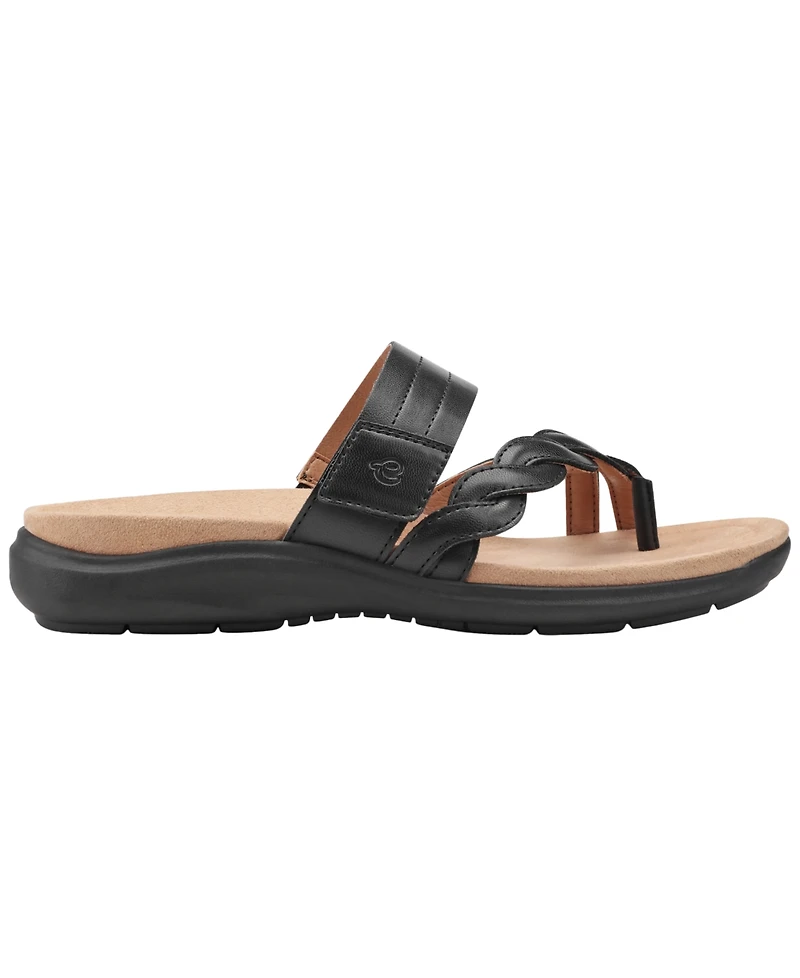 Easy Spirit Women's Waren Asymmetrical Flat Slip-On Sandals