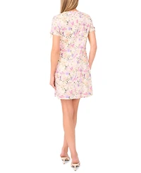 CeCe Women's Crew Neck Bow Detail Mini Dress