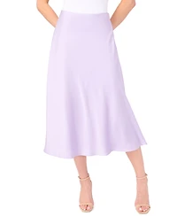 CeCe Women's A-line Side-Zip Satin Midi Skirt