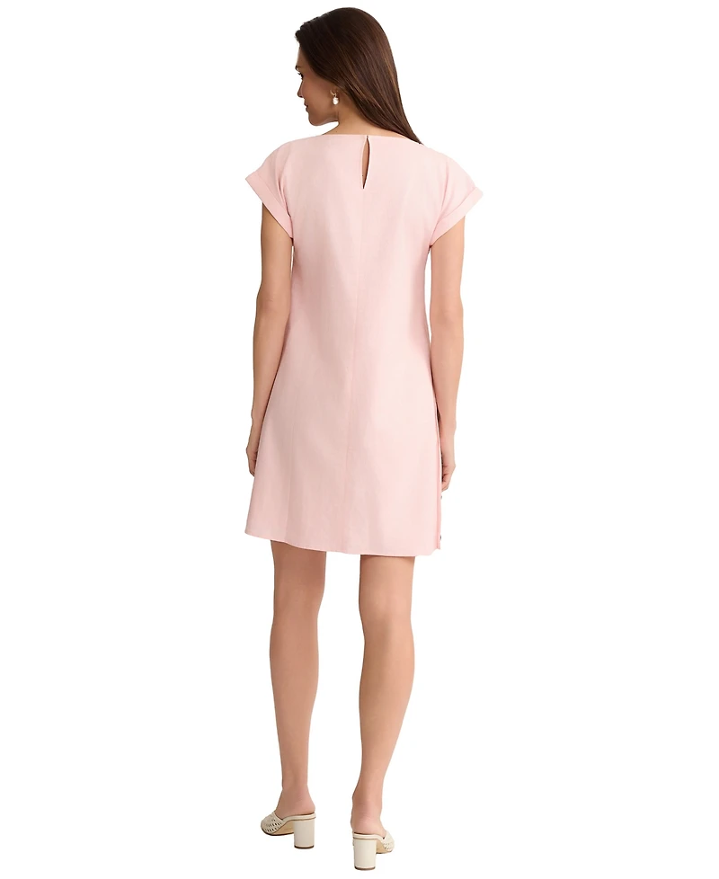 Jones New York Women's Crewneck Linen Mini Dress
