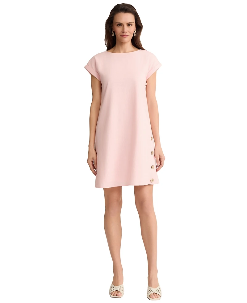 Jones New York Women's Crewneck Linen Mini Dress