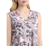 Jones New York Women's Sleeveless V-Neck Top