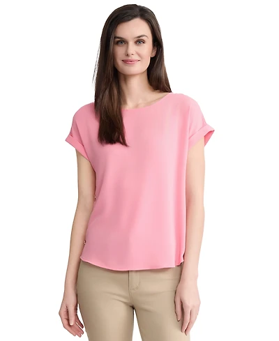 Jones New York Women's Short-Sleeve Button Detail Blouse