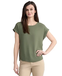 Jones New York Women's Short-Sleeve Button Detail Blouse