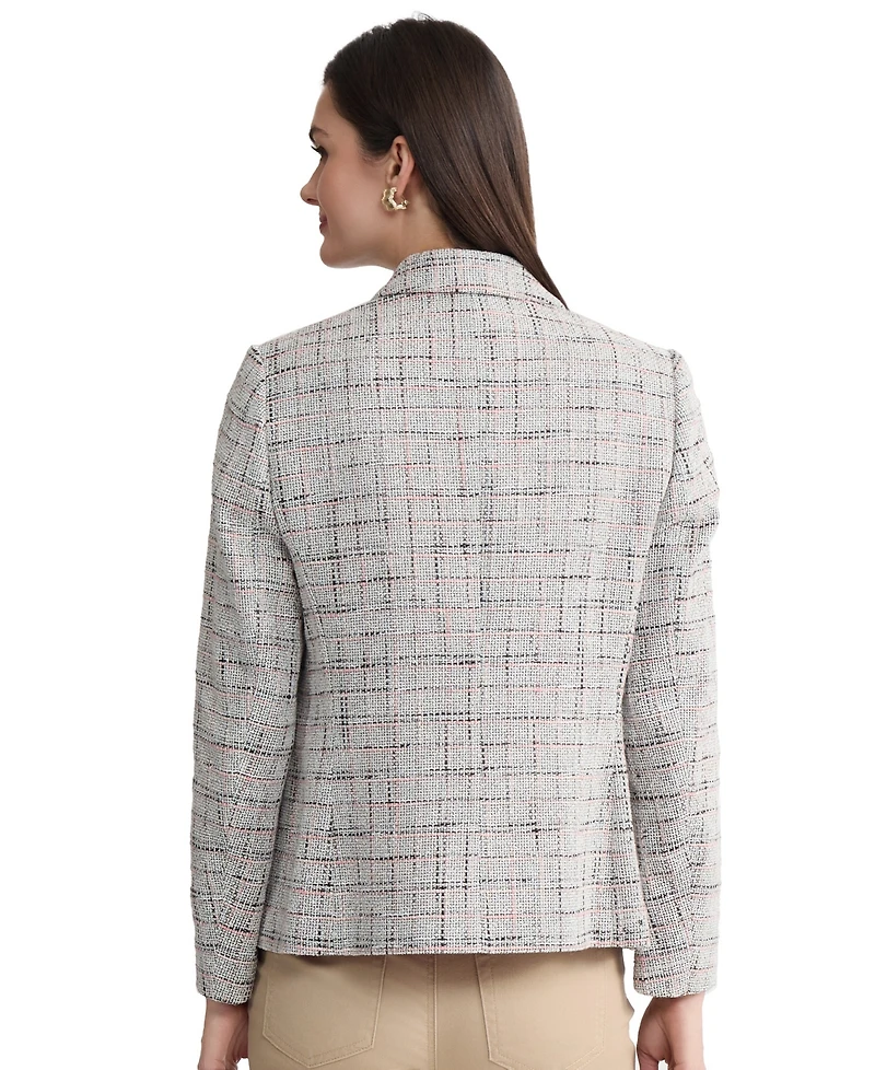 Jones New York Women's Faux Double Breasted Tweed Jacket
