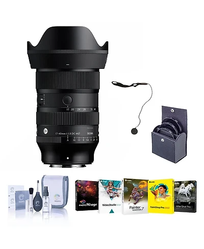 Sigma 17-40mm f/1.8 Dc Art Lens for Fujifilm X, Bundle with 67mm Filter Kit, Pc Software Kit, Cap Keeper and Cleaning Kit