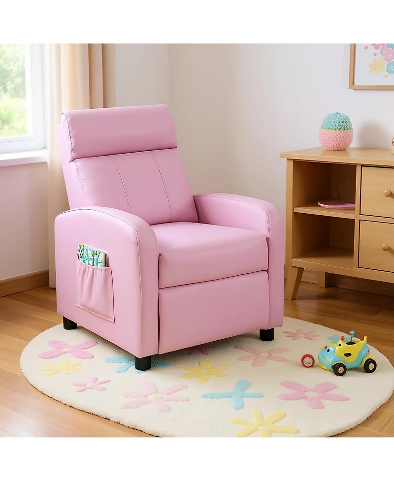 Ergonomic Pu Leather Kids Recliner Lounge Sofa for Kids