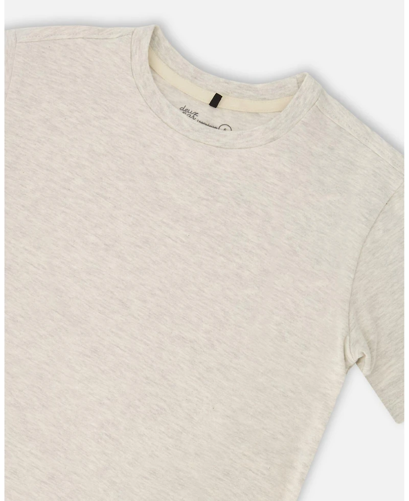 Deux par Boy Cotton Jersey T-Shirt Solid Heather - Toddler