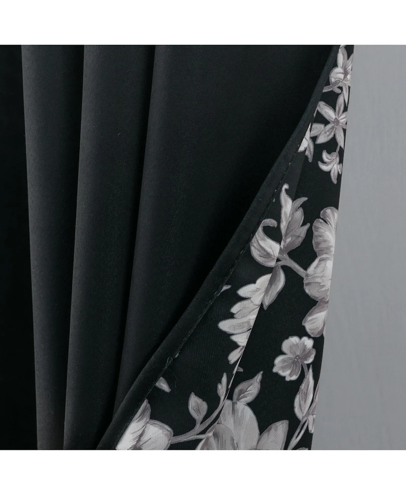 Olivia Gray 100% Polyester 190 Gsm Eloise Reversible Blackout Grommet Curtain Panel