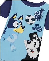 Bluey Boys' Toddler 2T-4T Go Blue Short-Sleeve Top and Joggers, 2-Piece Set