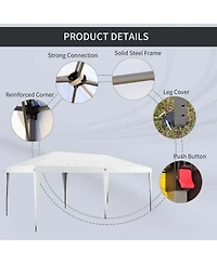Outsunny 10' x 20' Pop Up Canopy Tent, Outdoor Gazebo & Carry Bag,