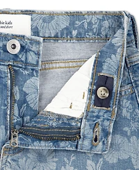 abercrombie kids Girls' 5-18 High Rise Relaxed Floral Denim Shorts