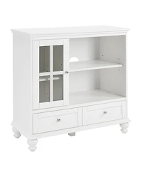 Convenience Concepts 36" Glass 2 Drawer Tv Stand with Storage