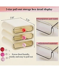 Yigii 3-Tier Clear Front Storage Organizer for Vanity, Bathroom, Office