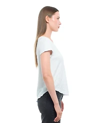 Wilt Clothing Women's Short Sleeve Shrunken V-Neck Shirttail Tee