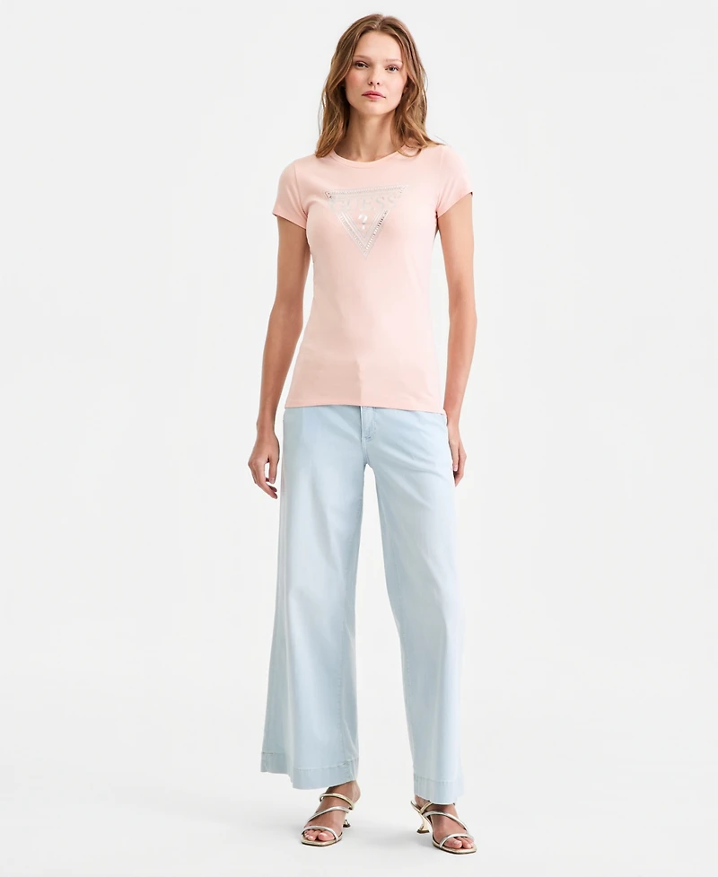 Guess Women's Mixed Bling Logo T-Shirt