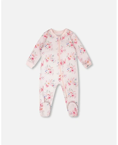 Deux par Baby Girls Cotton One-Piece Pyjama Flower Print