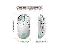 Risokeys Tri Mode Wireless Gaming Mouse with Magnetic Rgb Charging Dock for Gamers