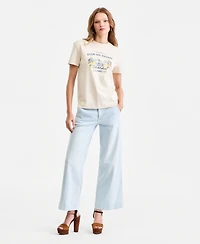 Guess Women's Cotton Flower's Box Crewneck T-Shirt