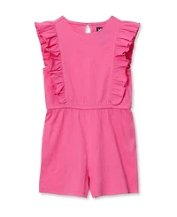 Lands' End Girls Sleeveless Ruffle Knit Romper