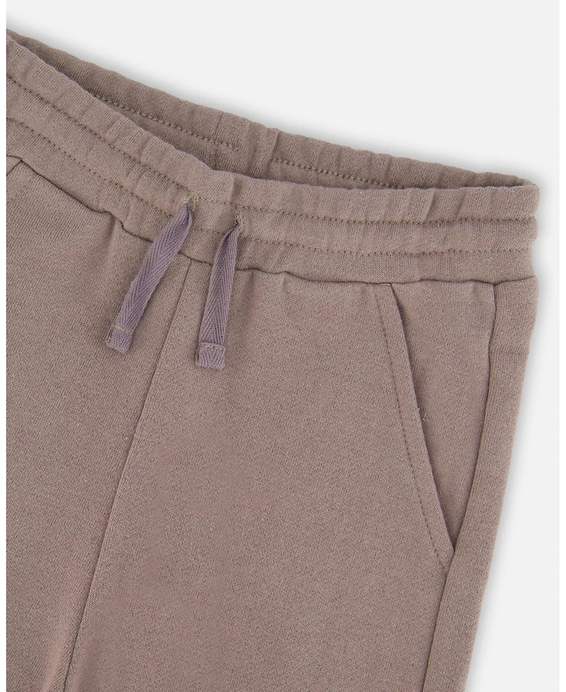 Deux par Deux Toddler Boys French Terry Sweatpants with Cargo Pocket Taupe