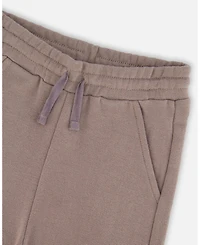 Deux par Deux Toddler Boys French Terry Sweatpants with Cargo Pocket Taupe