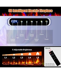 gaomon Built In Electric Fireplace with Smart Voice & Remote Control, 12 Flames