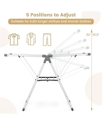 Ecooso 2-Layer Folding Clothes Drying Rack with 5-Level Adjustable Height