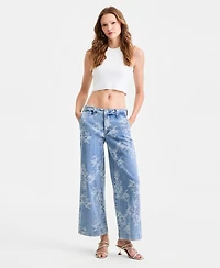 Guess Women's Zoya Wide-Leg Crop Jeans