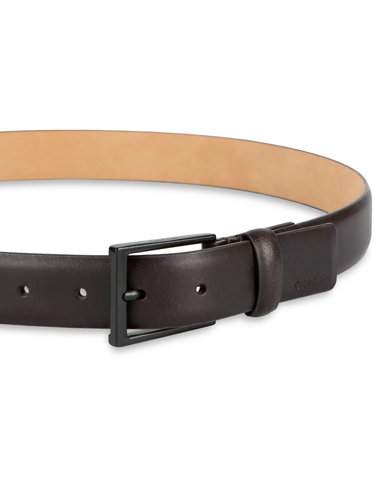Calvin Klein Men's Smooth and Saffiano Leather Dress Belt
