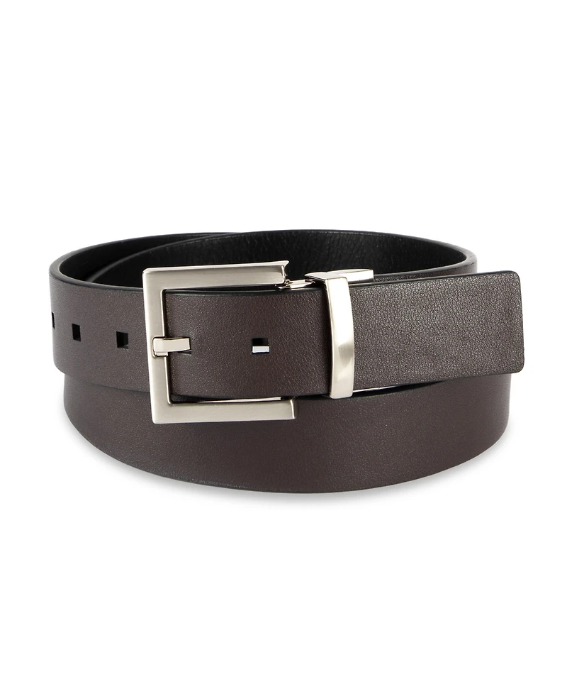 Calvin Klein Men's Reversible Rectangular Buckle Leather Belt