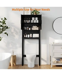 Homfan 23.6 Inches Wide Toilet Rack with Over The Storage Cabinet , Small Freestanding Space Saver