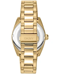 Dkny Men's Date Black Dial Gold-Tone Stainless Steel Bracelet Watch, 40mm