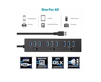 Risokeys Usb 3.0 Hub 10-Port Expander, for Laptop/Desktop, Portable Usb Hub for Home Office/Gamers/Professionals