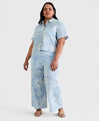 And Now This Trendy Plus Embroidered Short-Sleeve Shirt, Macy's Exclusive