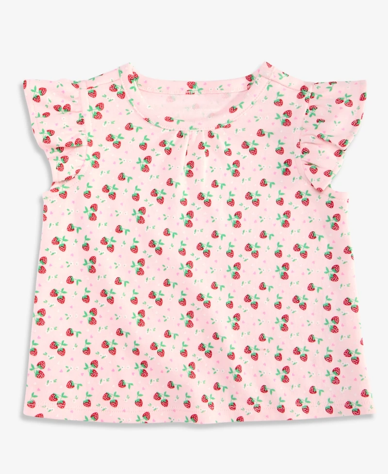 First Impressions Baby Girls' Mix & Match Strawberry Fields Flutter-Sleeve Top, Macy's Exclusive