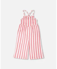 Deux par Toddler Girls Crinkle Jersey Striped Jumpsuit