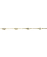 Rachel Glauber Classic Bezel Set Cubic Zirconia Chain Station Bracelet