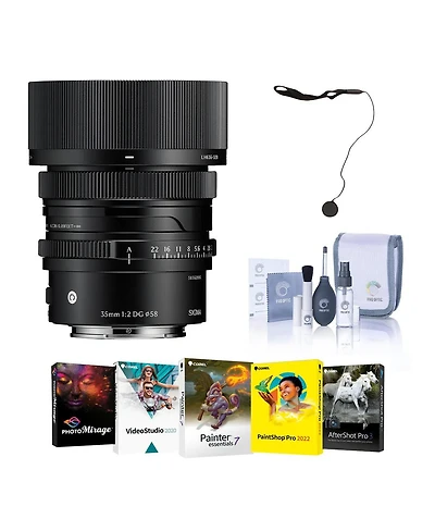 Sigma 35mm f/2 Dg Contemporary Lens for Sony E, Bundle with Software Kit, Cleaning Kit and Cap Keeper