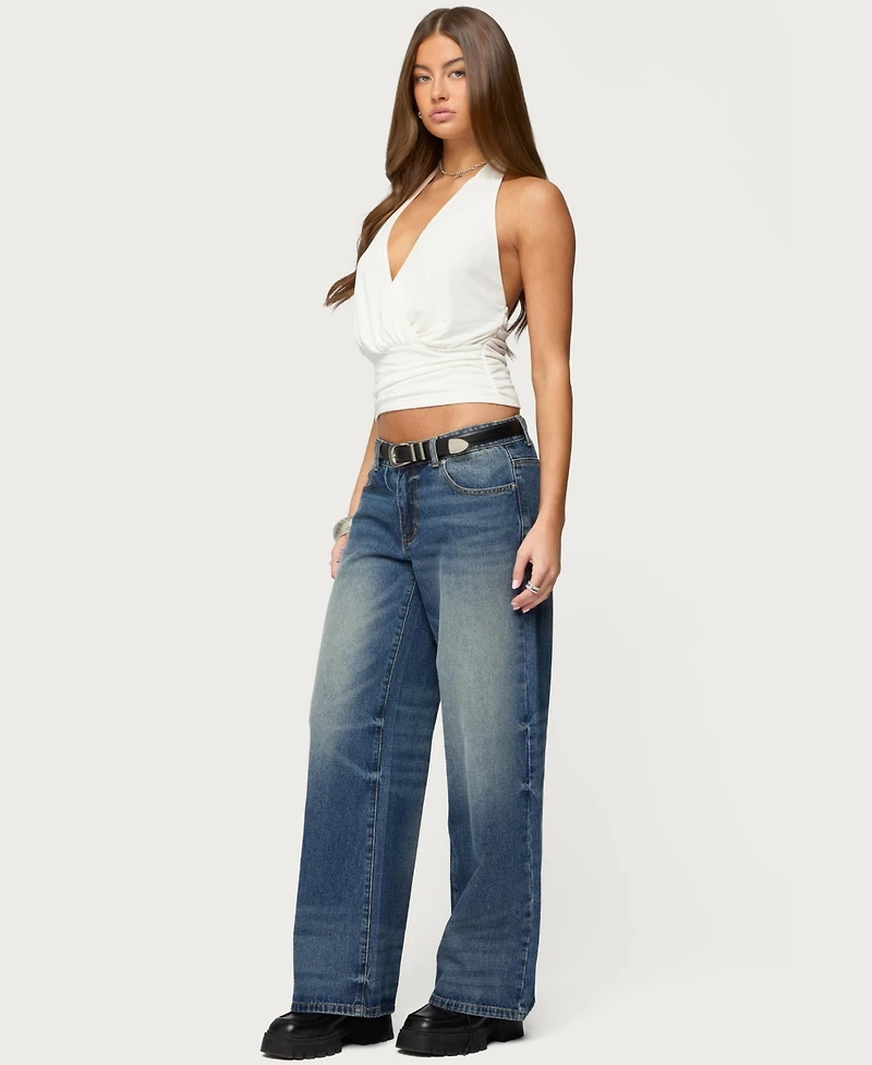 Edikted Women's Niya V Neck Halter Top