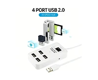 Risokeys Usb 2.0 4-Port Hub with Power Switch, 480Mbps High-Speed Splitter, for Laptop & Desktop Users,Ideal for Home Office