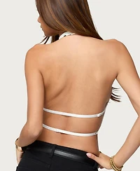 Edikted Women's Raiya Polka Dot Backless Halter Top