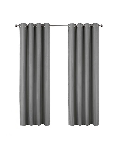 Olivia Gray 100% Polyester 250 Gsm Basket Weave Ian Luxury Jacquard Blackout Grommet Curtain Panel 54" x 84"
