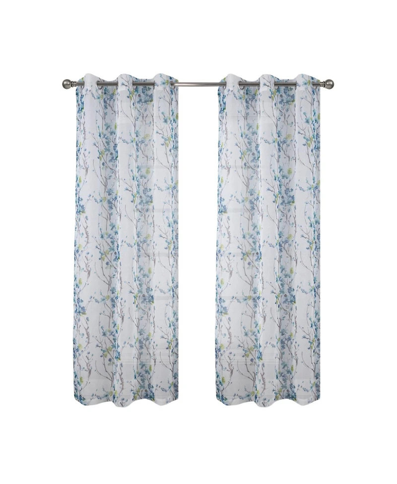 Olivia Gray 100% Polyester Aiden Printed Textured Grommet Curtain Panel